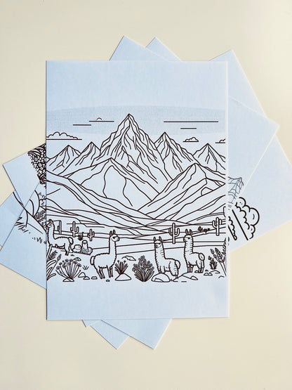 The 5 Mountain Ranges - coloring pages