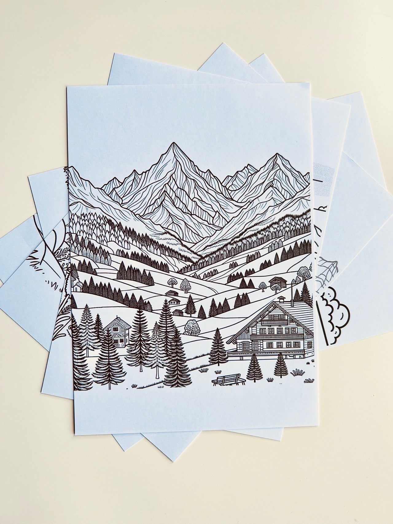 The 5 Mountain Ranges - coloring pages