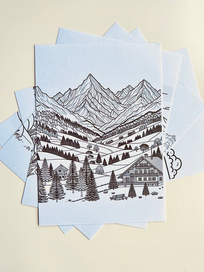 The 5 Mountain Ranges - coloring pages